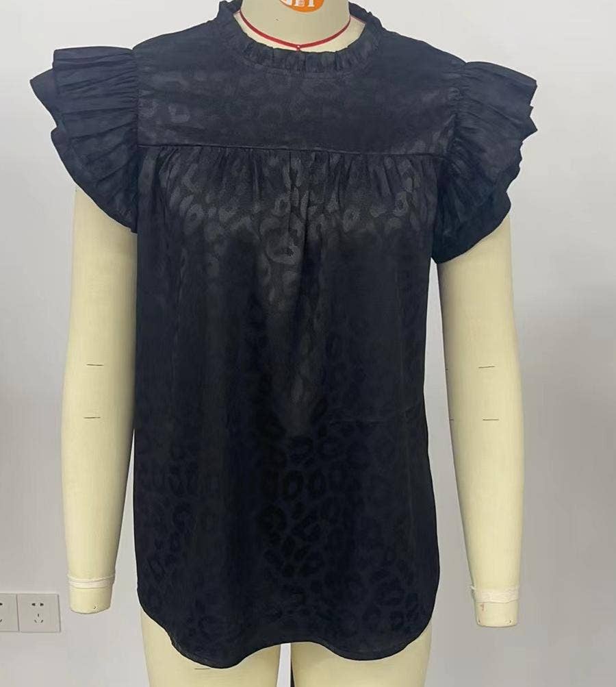 Polka dot ruffle blouse t-shirt