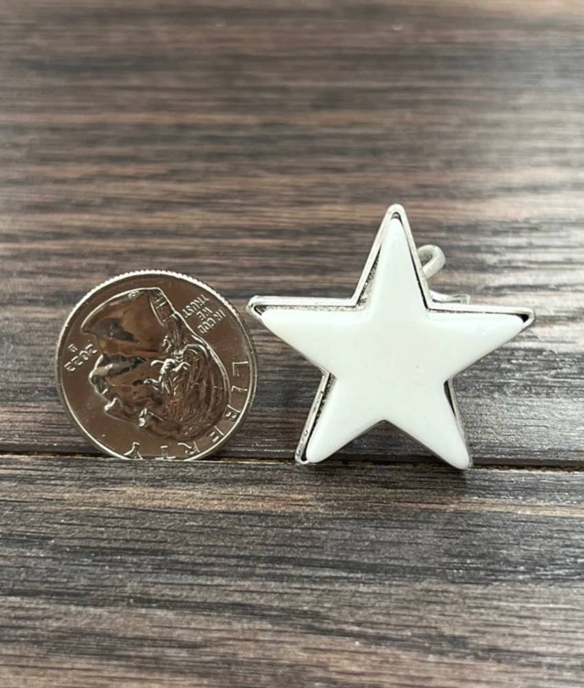 Star White Turquoise Adjustable Ring