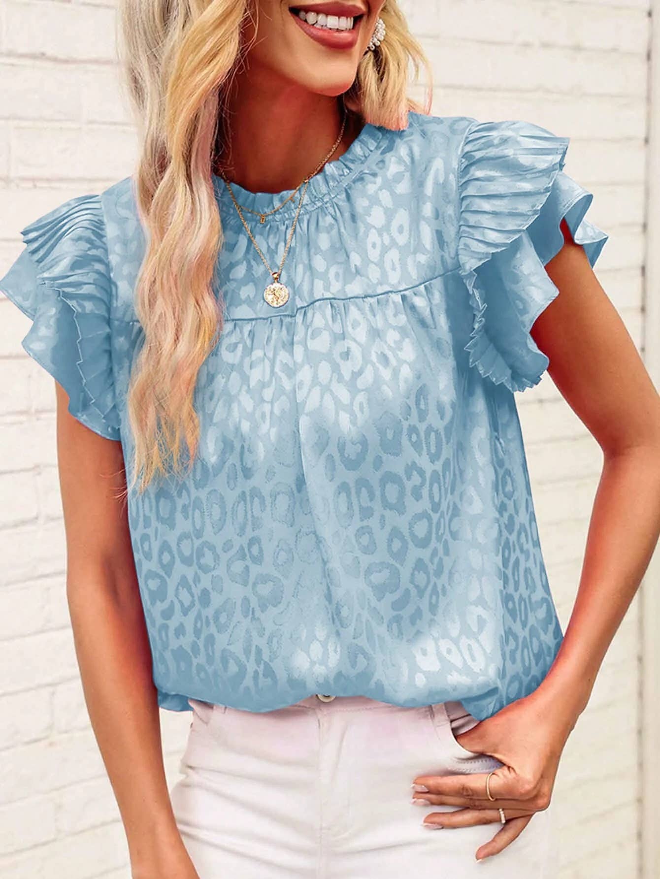 Polka dot ruffle blouse t-shirt