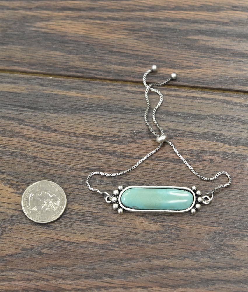 710984, Turquoise Adjustable Bracelet
