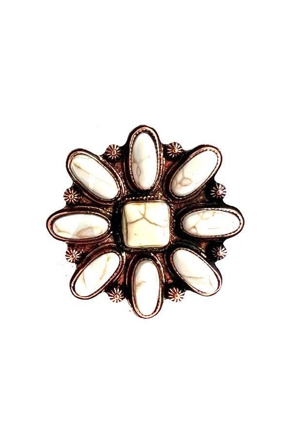 WESTERN CUFF RING: WHITE