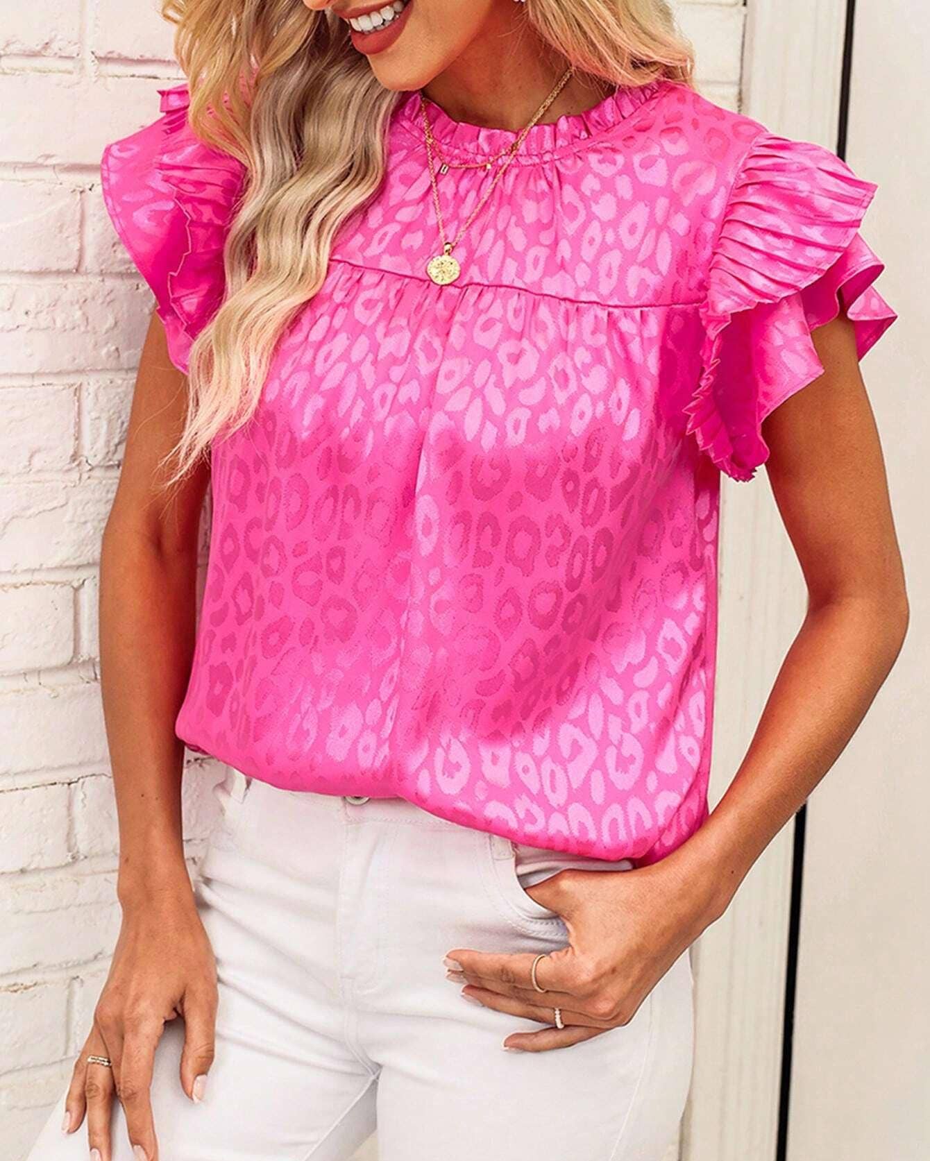 Polka dot ruffle blouse t-shirt