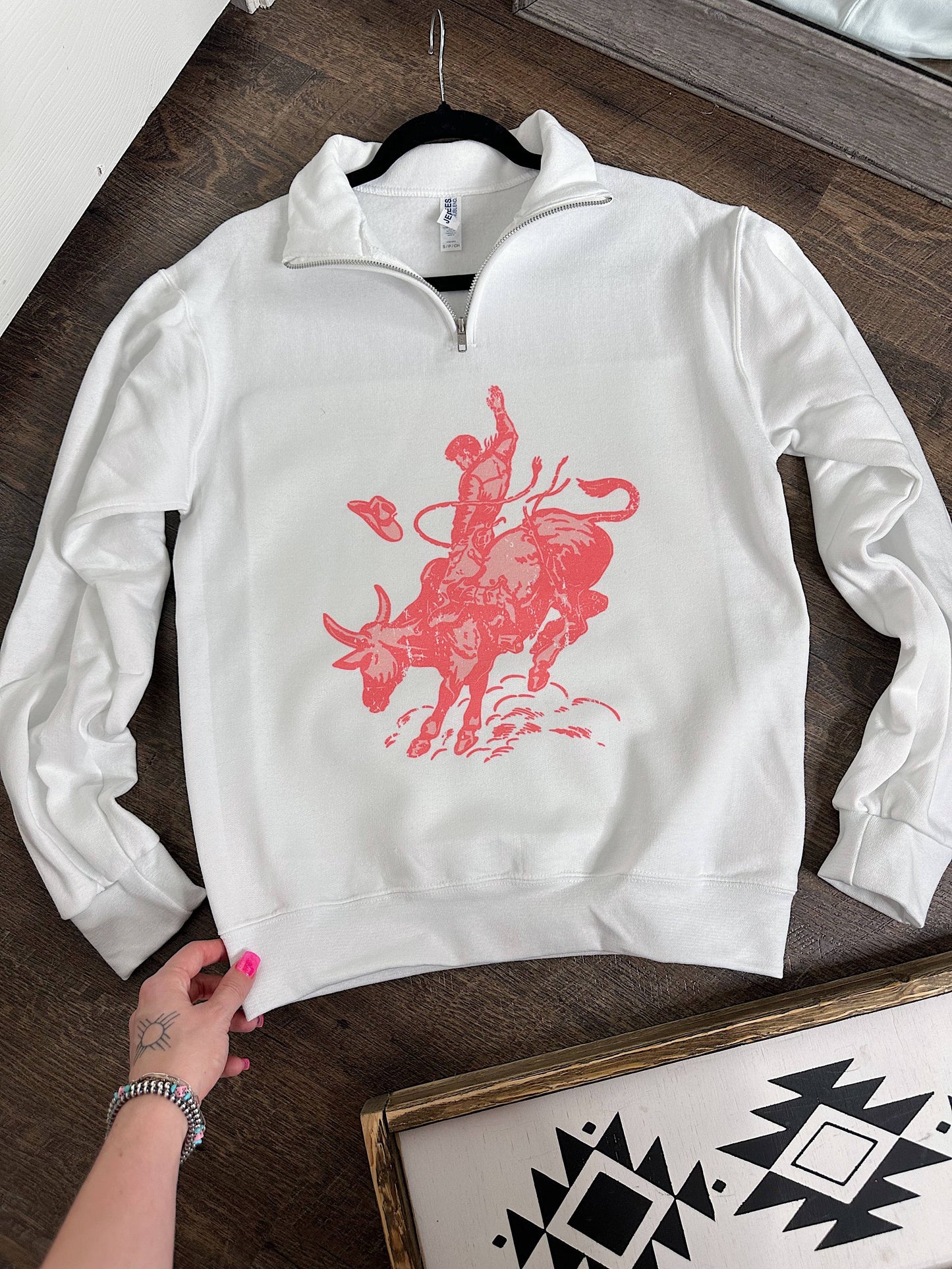Pink Bull Rider Quarter Zip