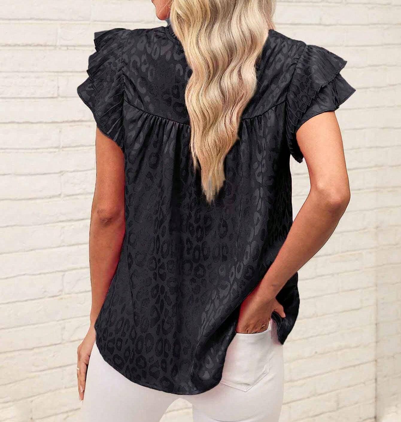 Polka dot ruffle blouse t-shirt