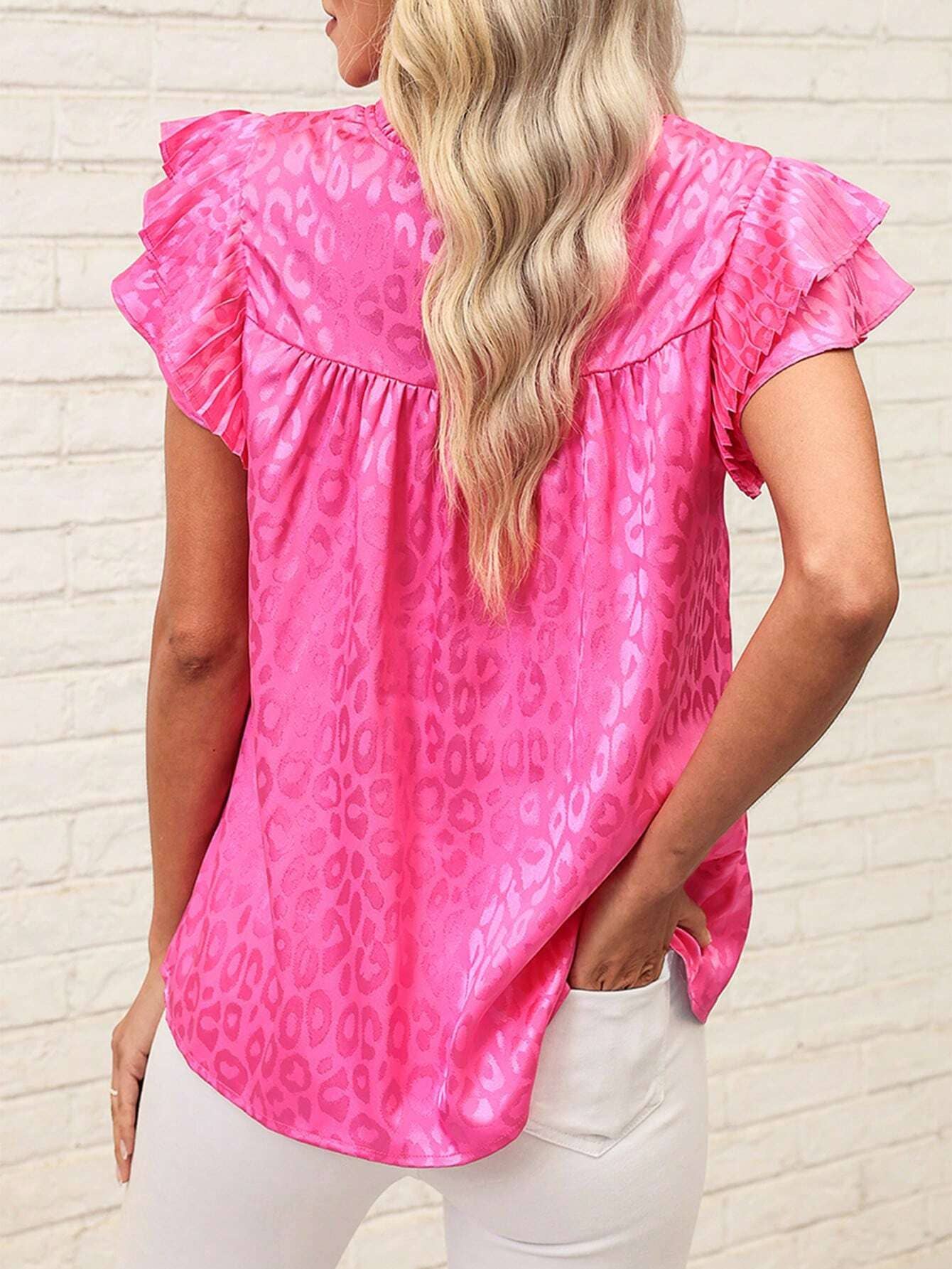 Polka dot ruffle blouse t-shirt