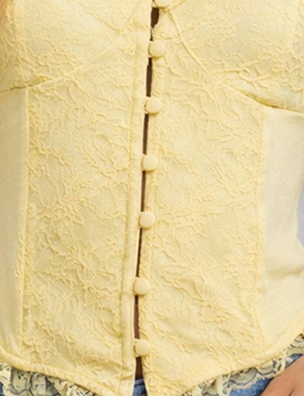Yellow Cowgirl Lace Corset Tank