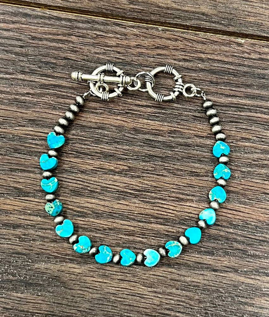 Heart Gemstone Adjustable Bracelet