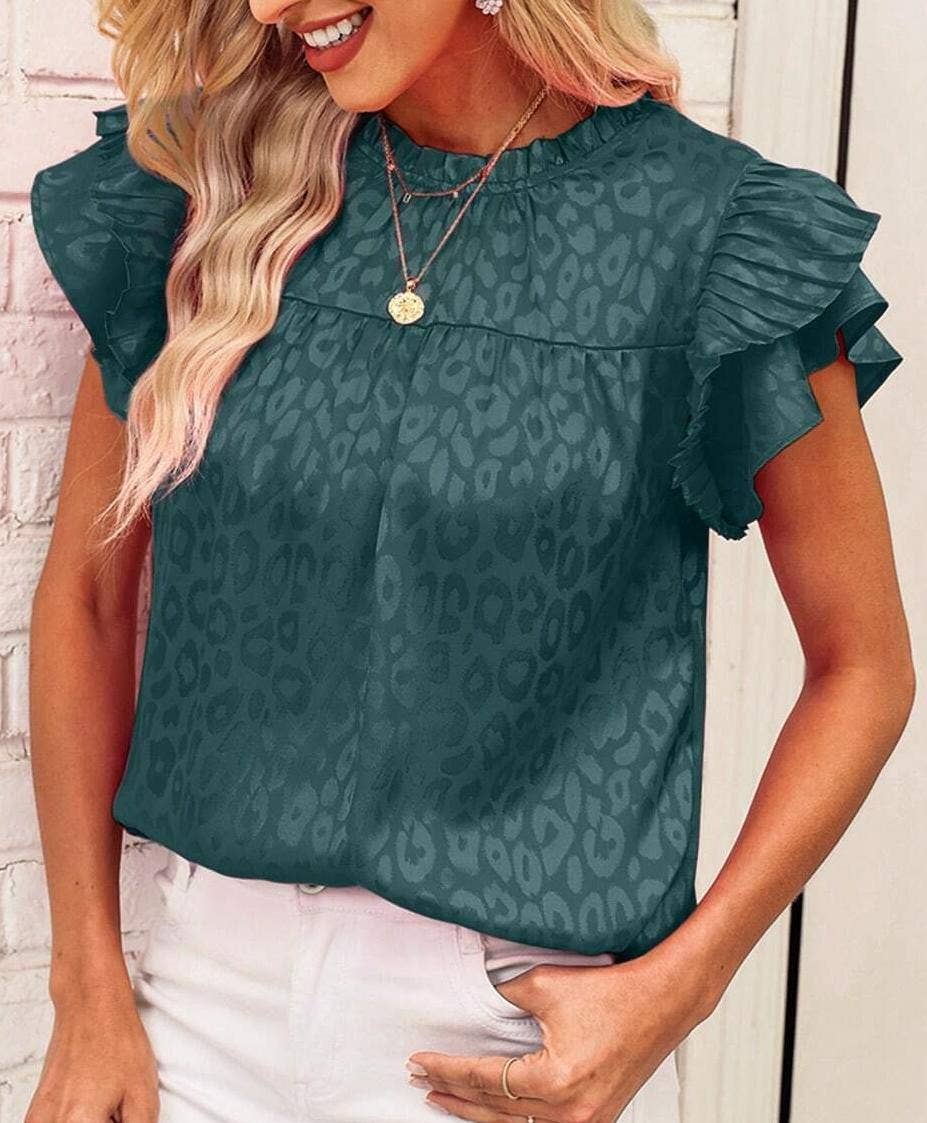 Polka dot ruffle blouse t-shirt