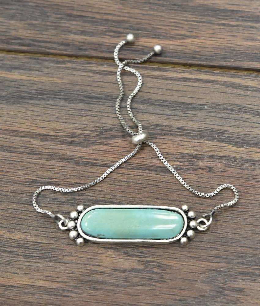 710984, Turquoise Adjustable Bracelet
