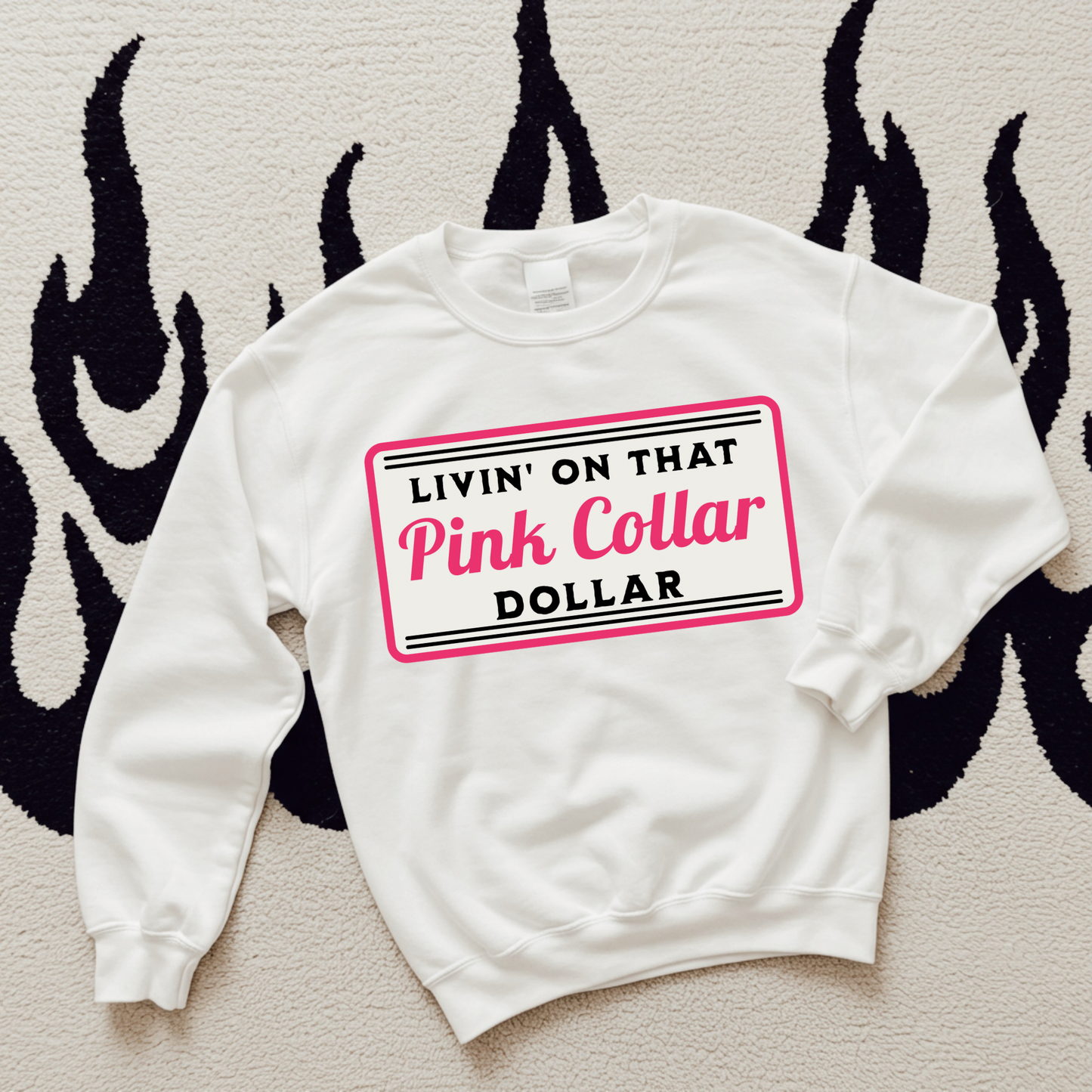 Pink Collar Dollar Tee or Crewneck