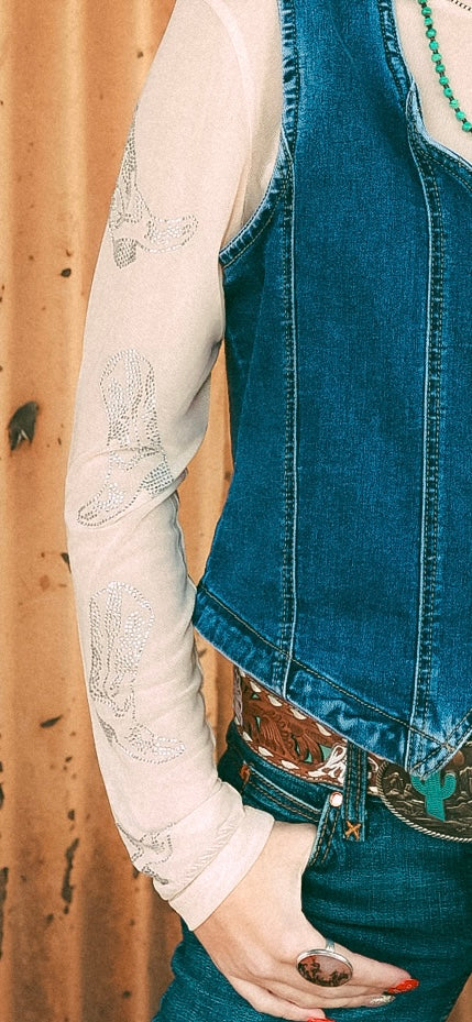 SPARKLE BOOTS MESH TOP