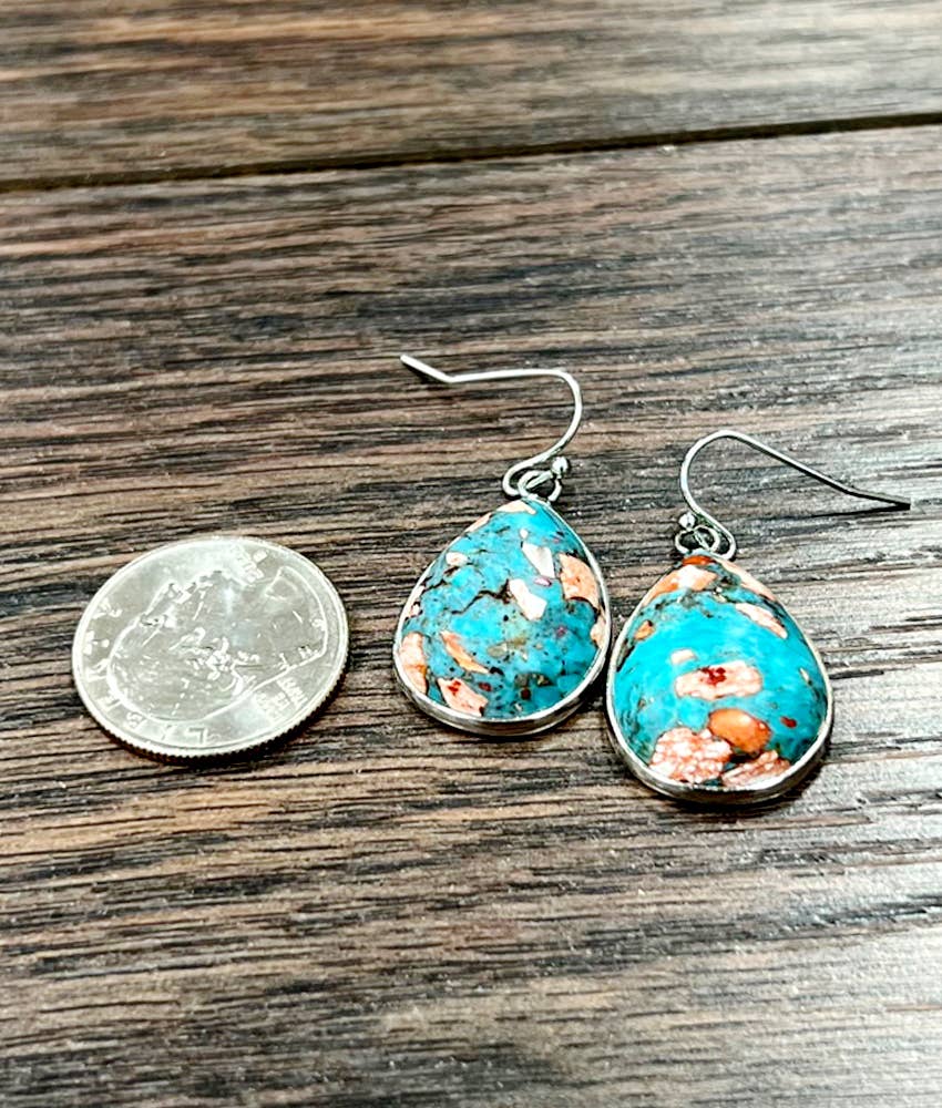 Drop Bezel Set Gemstone Earrings