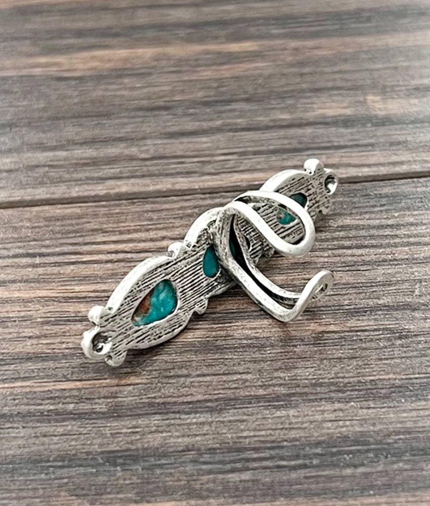Adjustable 3 stone fashion turquoise ring