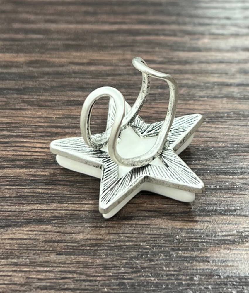Star White Turquoise Adjustable Ring