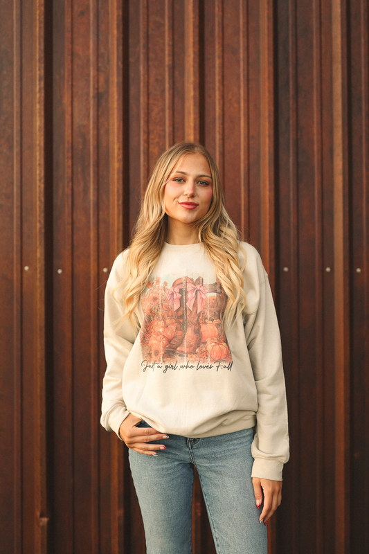 Western Boots Just A Girl Who Loves Fall Graphic Sweatshirt