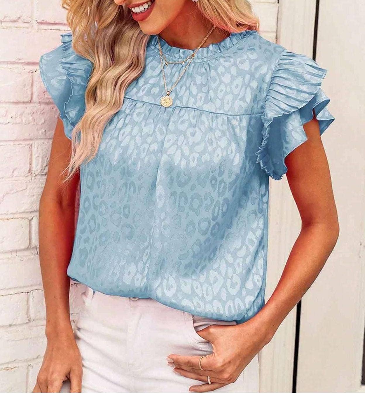 Polka dot ruffle blouse t-shirt