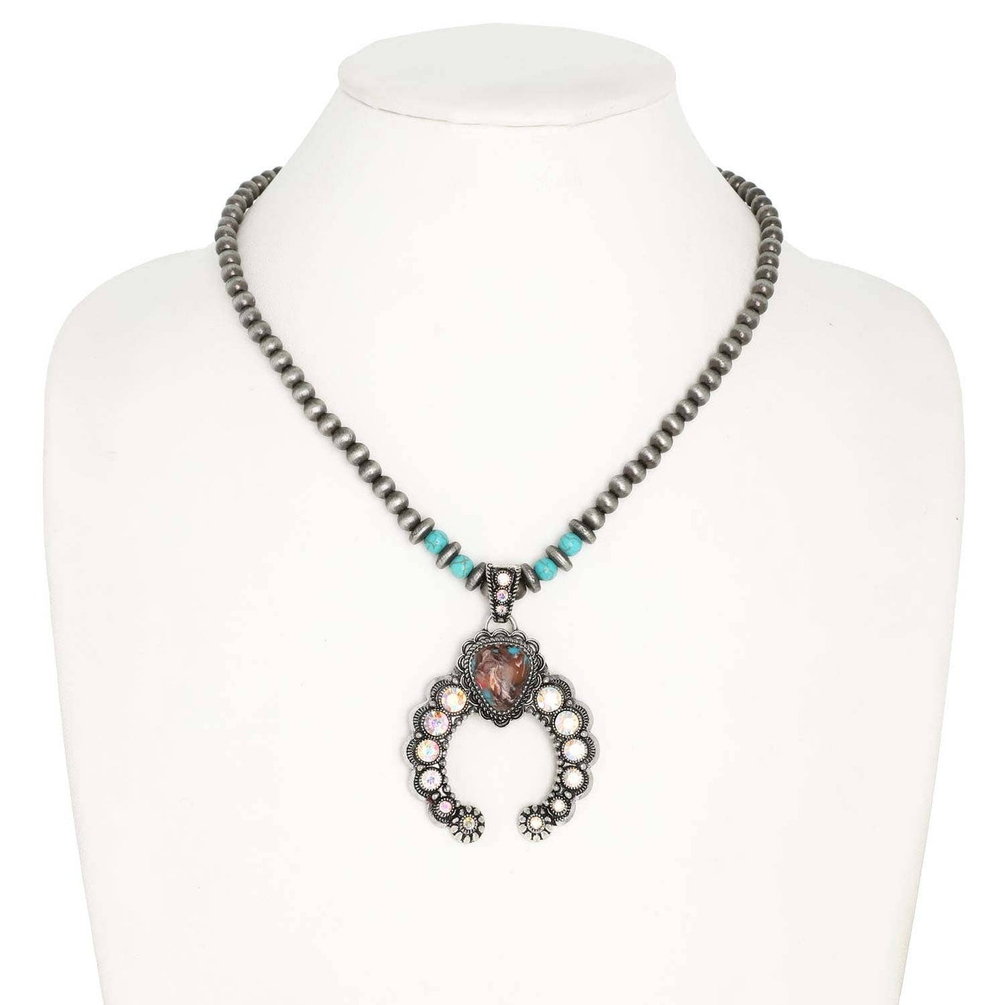 Western Navajo Beaded Pendant Necklace