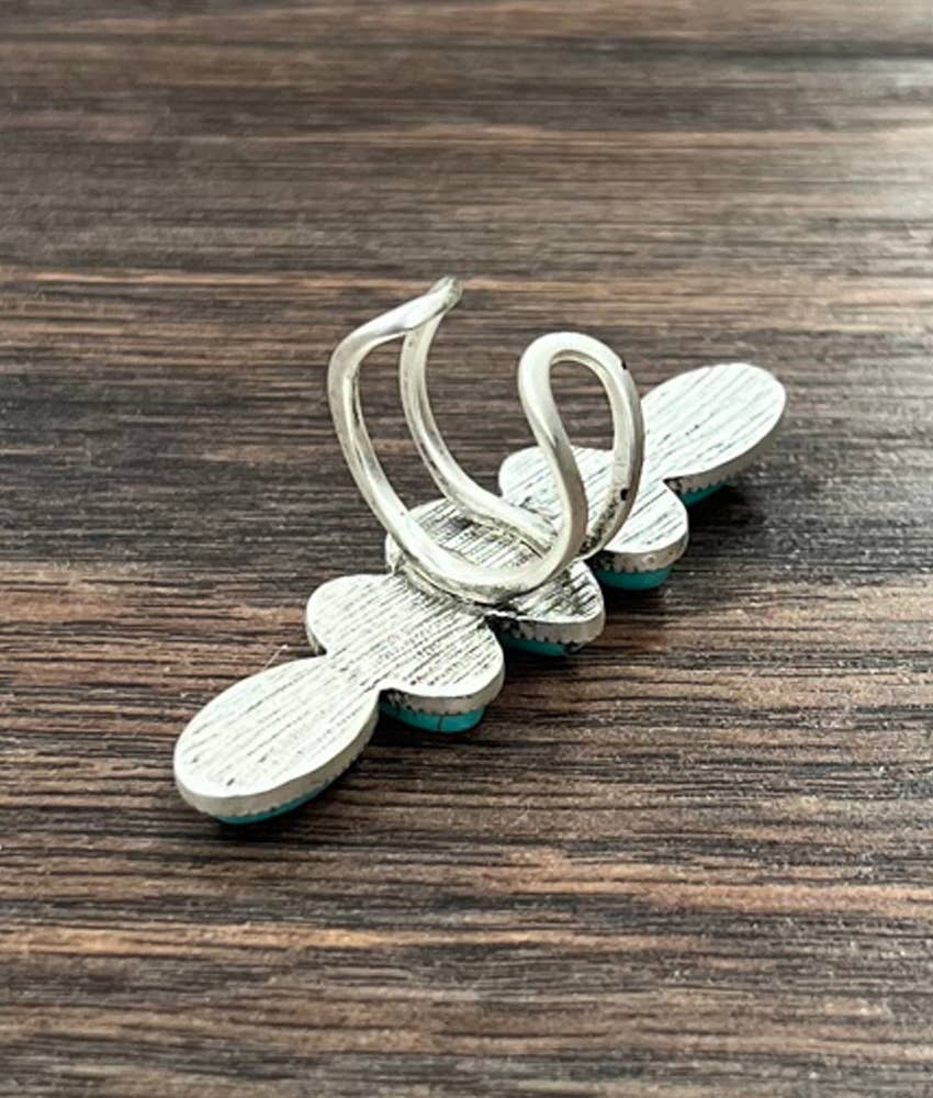 Turquoise, Brass Adjustable Ring