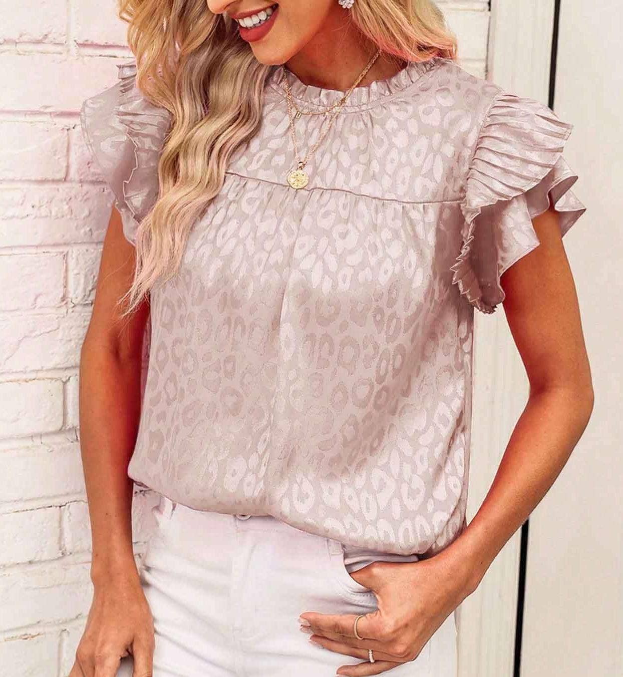 Polka dot ruffle blouse t-shirt