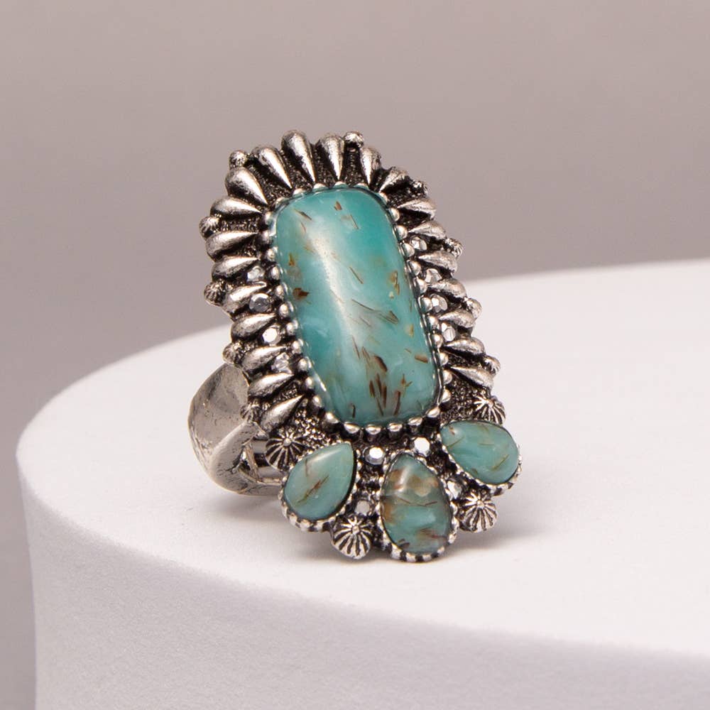 Wild Heart Statement Ring: Available in Turquoise or Pink