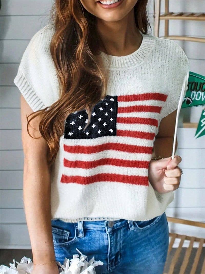 Stars, Stripes and Summer Knit Top