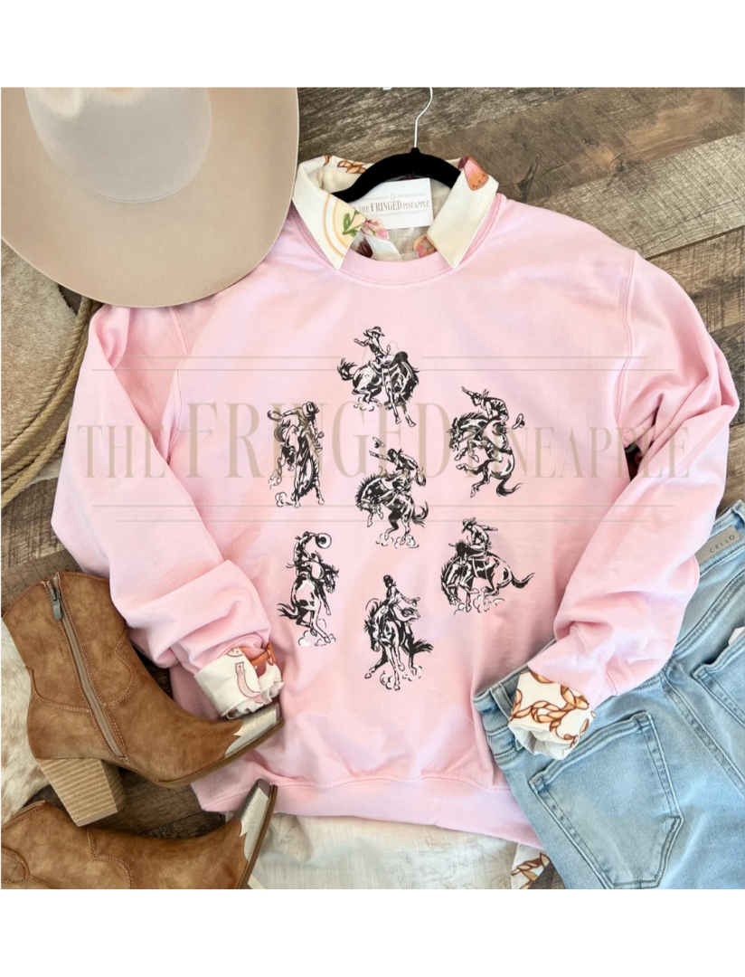 Rowdy Rodeo Sweatshirt: Pink / Rowdy Rodeo / M