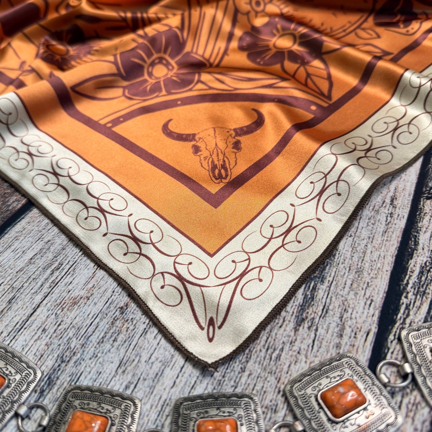 Wild West Rag: Orange, Ivory and Rust