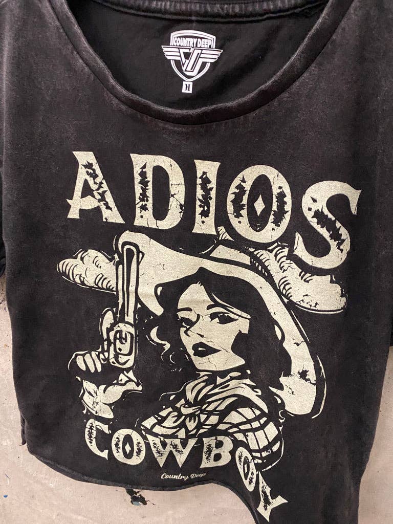 Adios Cowboy Cropped Tee