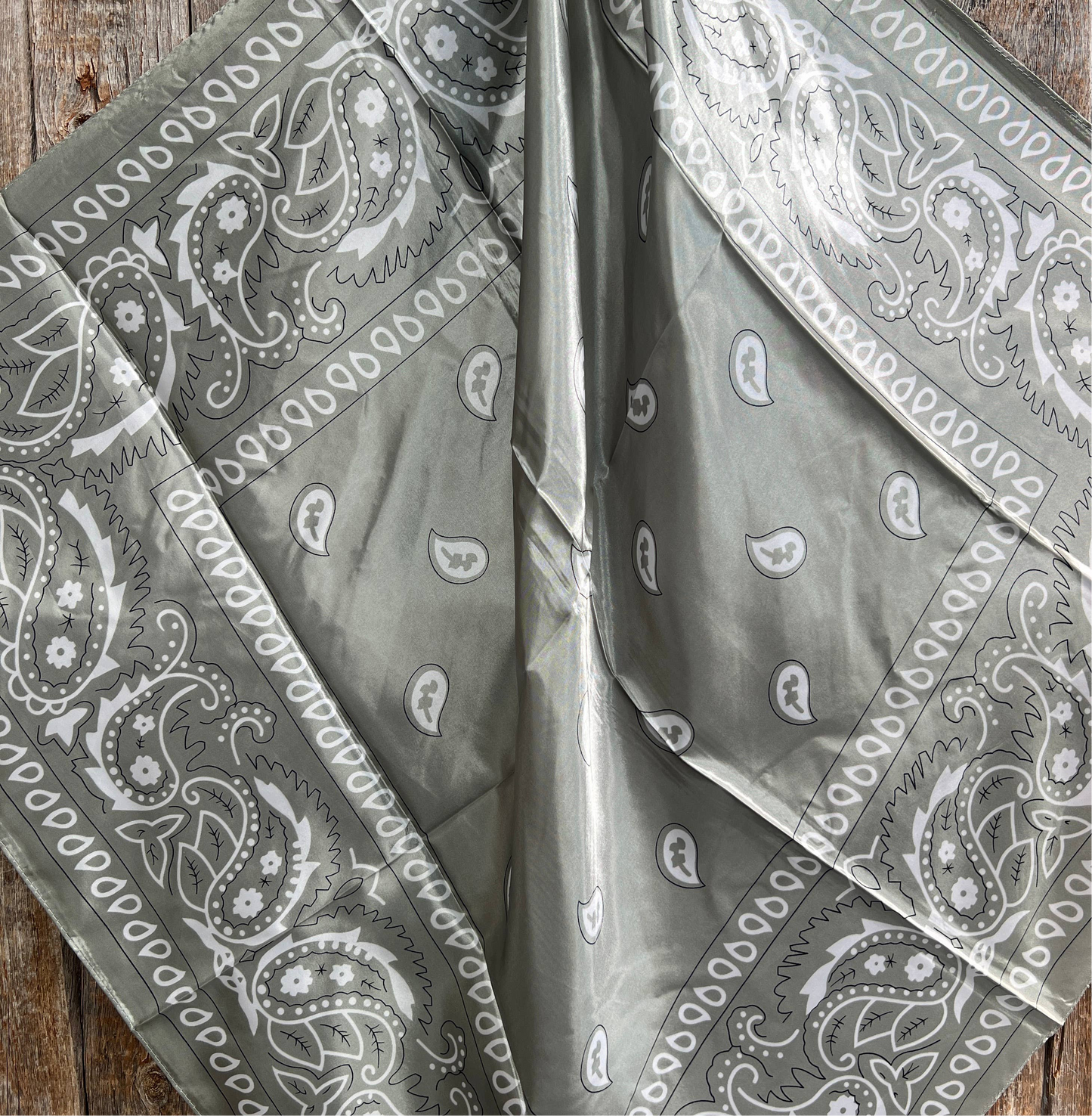 Sage & White Paisley Wild Rag