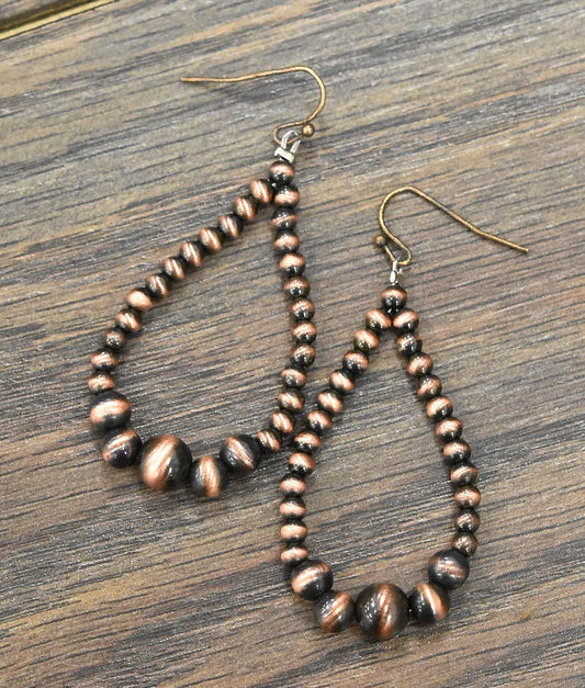 721361, Copper Navajo Bead Earrings