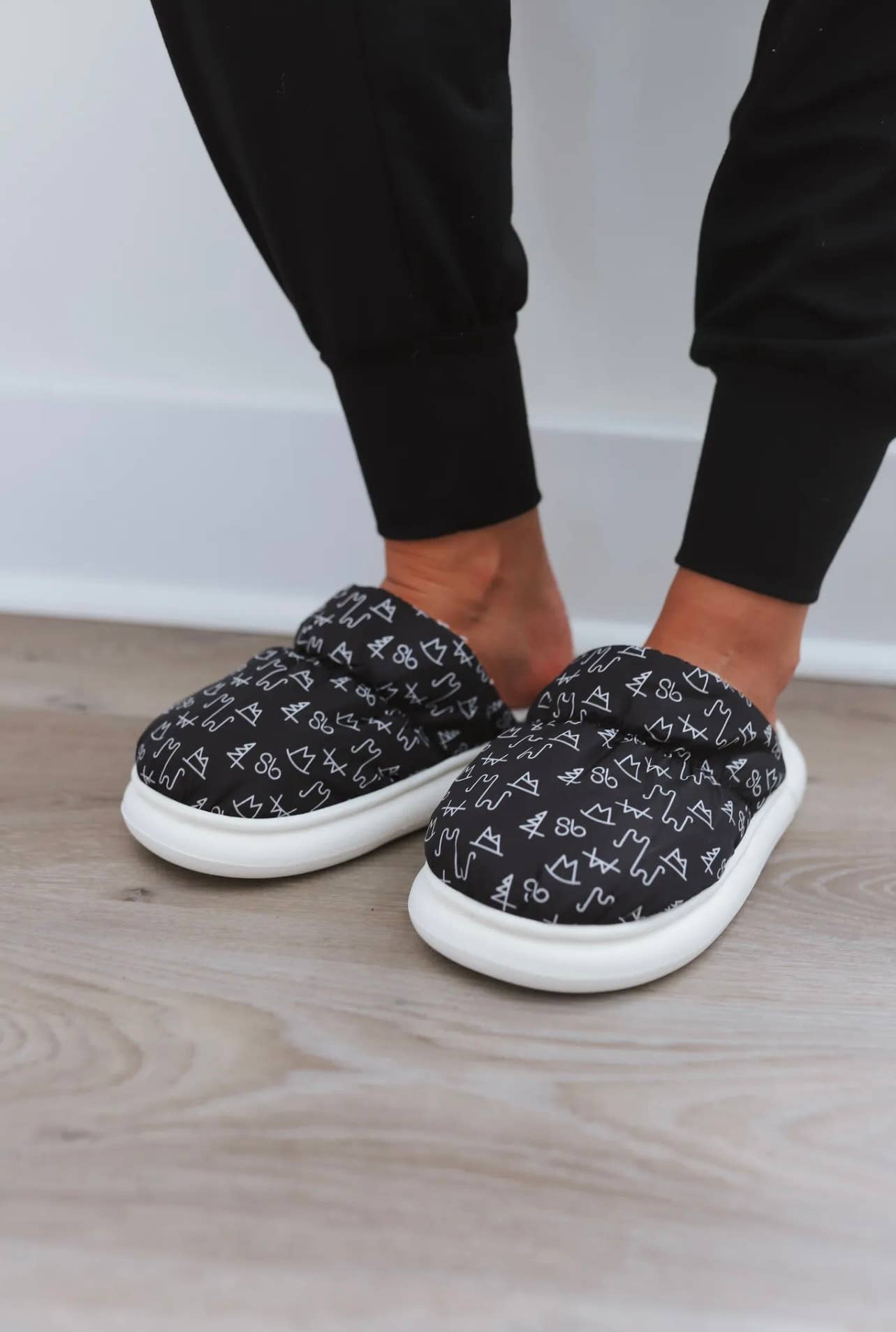 Black Western Branded Slippers