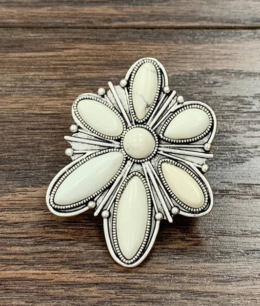 750375, White Turquoise Adjustable Ring