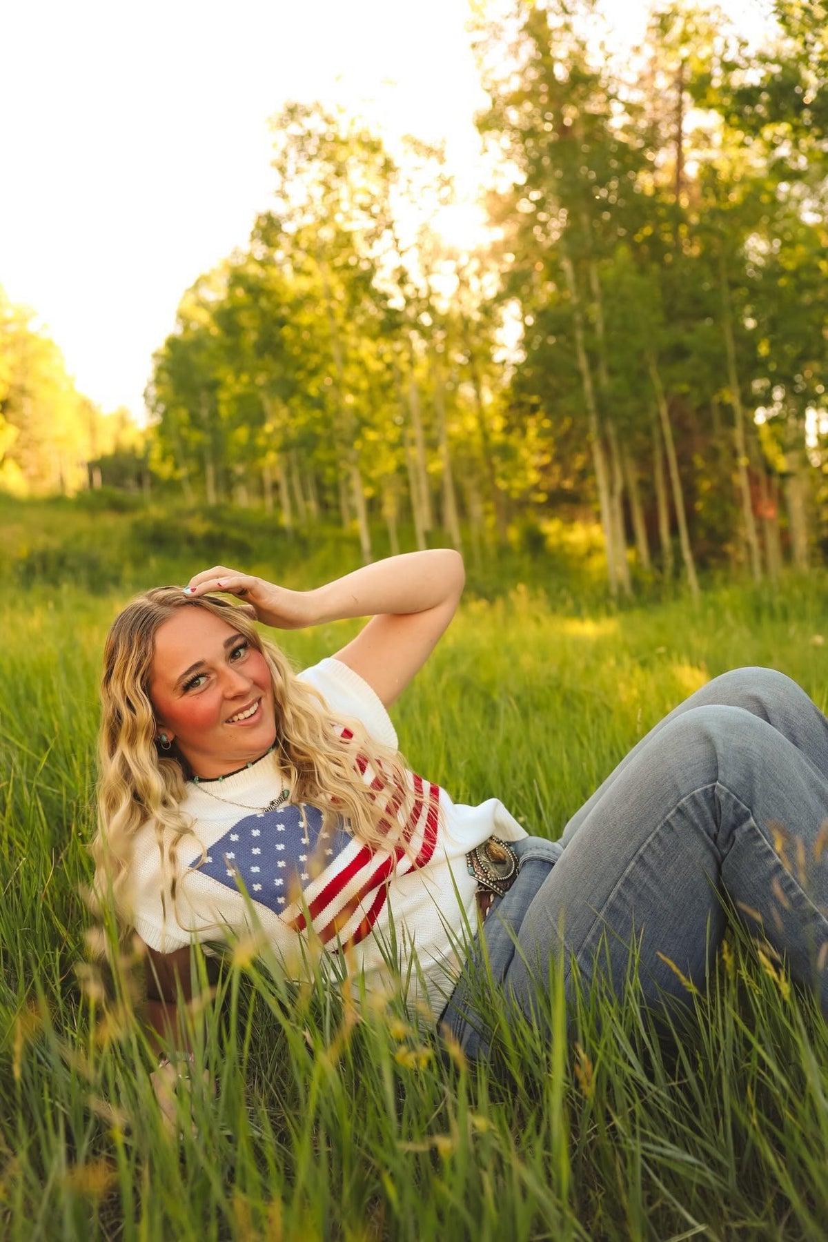 Stars, Stripes and Summer Knit Top