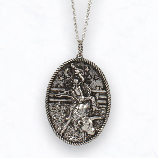 Rodeo Nights Silver Pendant Necklace
