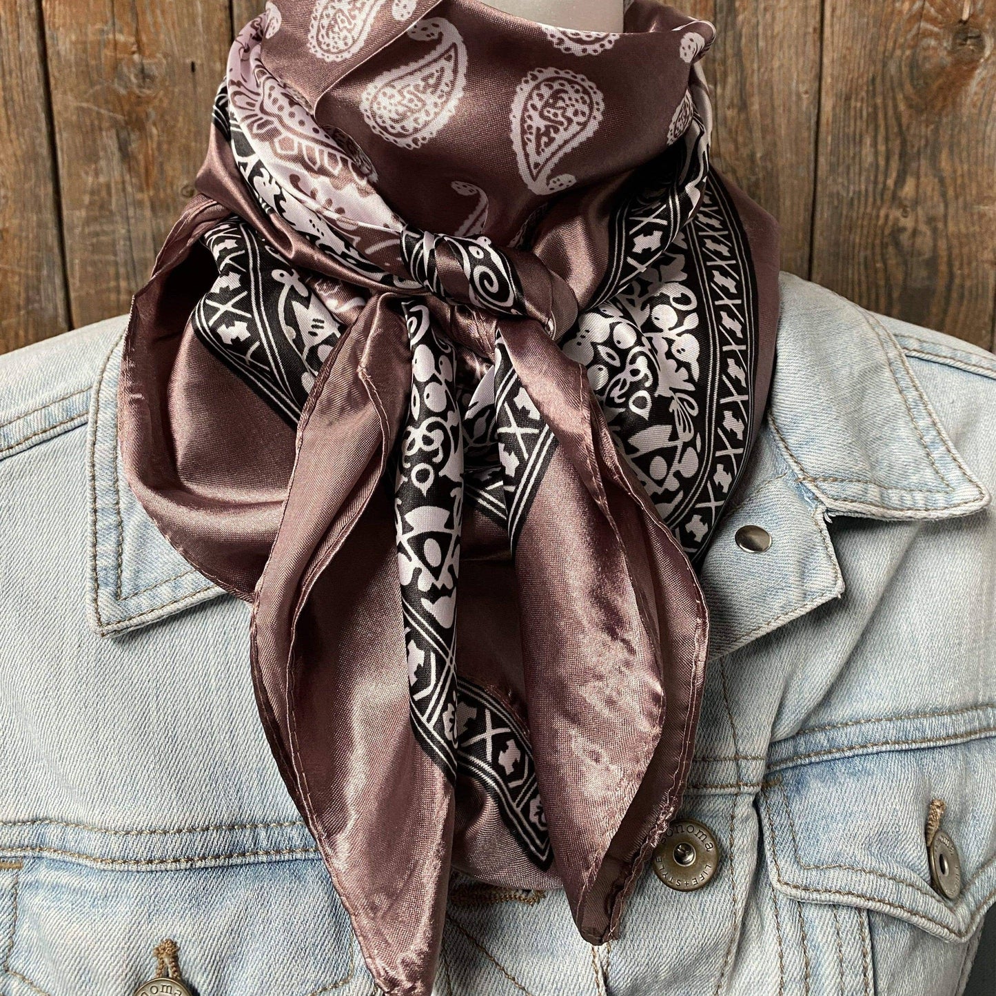 Coal Creek Brown and Black Paisley Wild Rag