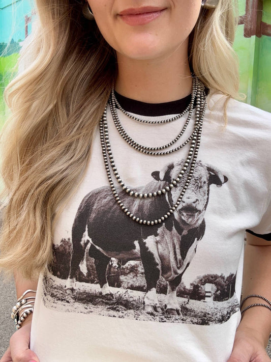 Horned Bull Ringer Tee