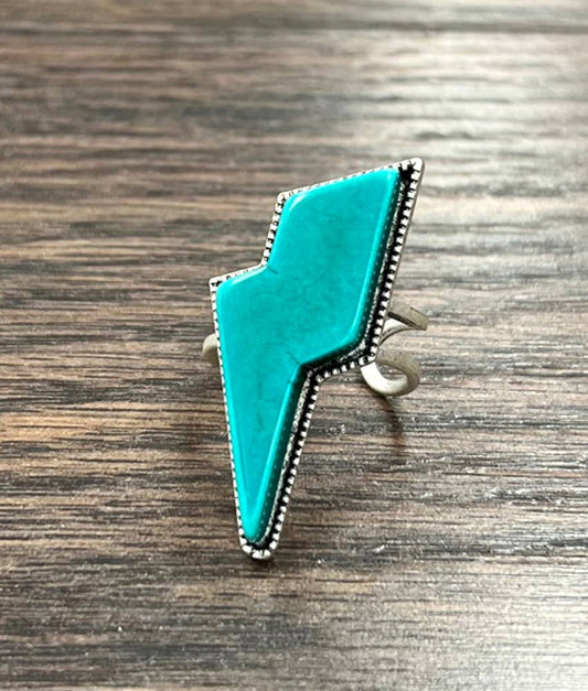 Bolt Turquoise Adjustable Ring