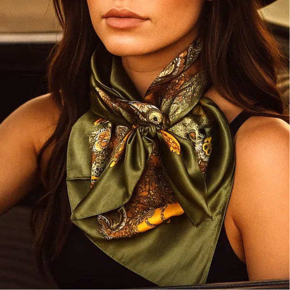 Olive Tone Paisley Wild Rag