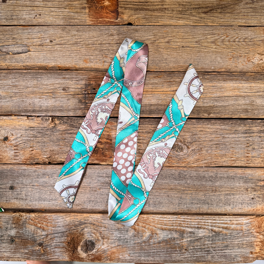 Turquoise Western Skinny Mini Wild Rag Scarf / Cowgirl Necktie