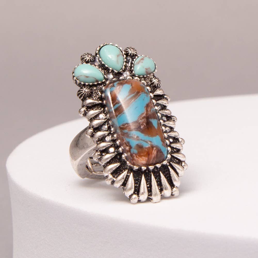 Wild Heart Statement Ring: Available in Turquoise or Pink