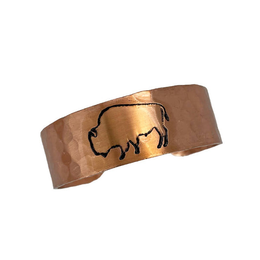 Etched Buffalo Copper Bracelet