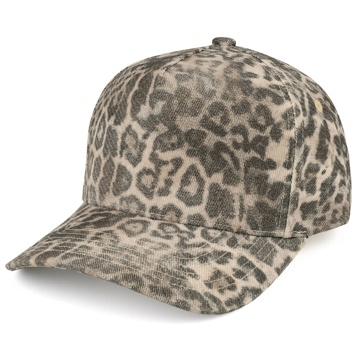 Washed Leopard Print Trucker Hat