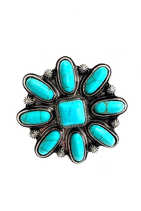 WESTERN CUFF RING: TURQUOISE