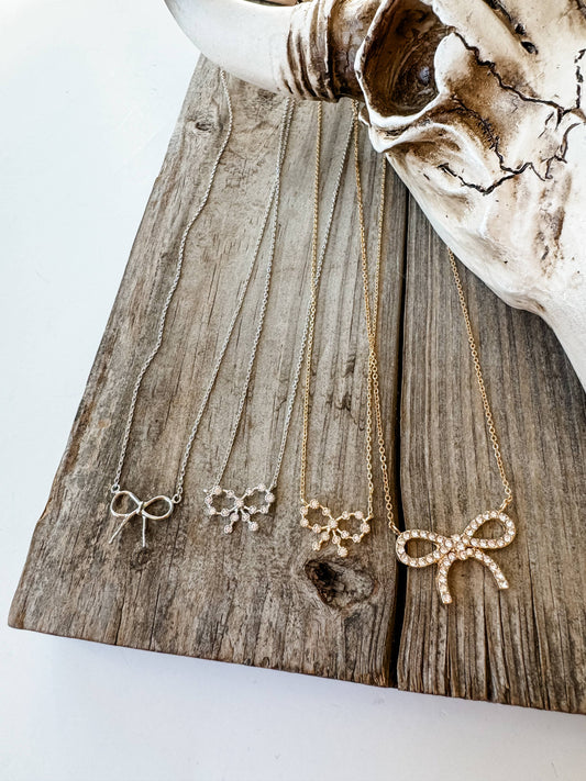 Western Dainty Coquette Bow Necklace