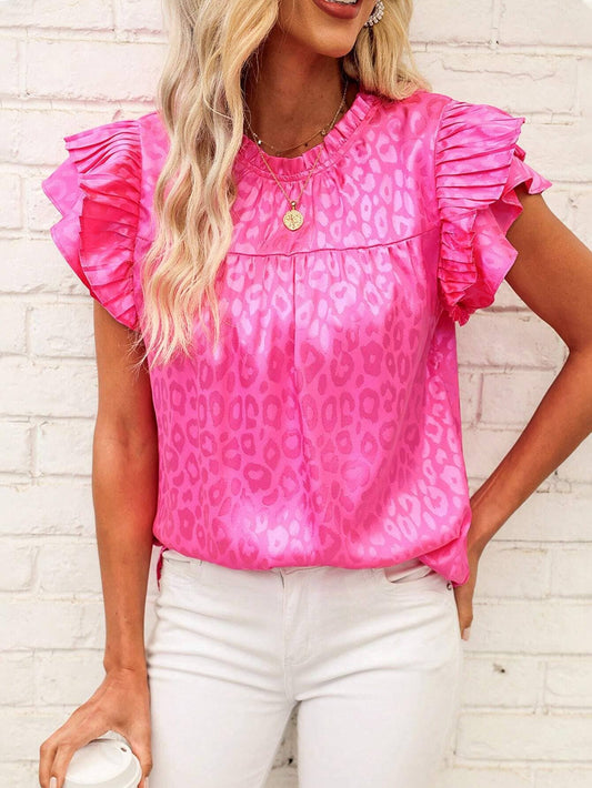 Polka dot ruffle blouse t-shirt
