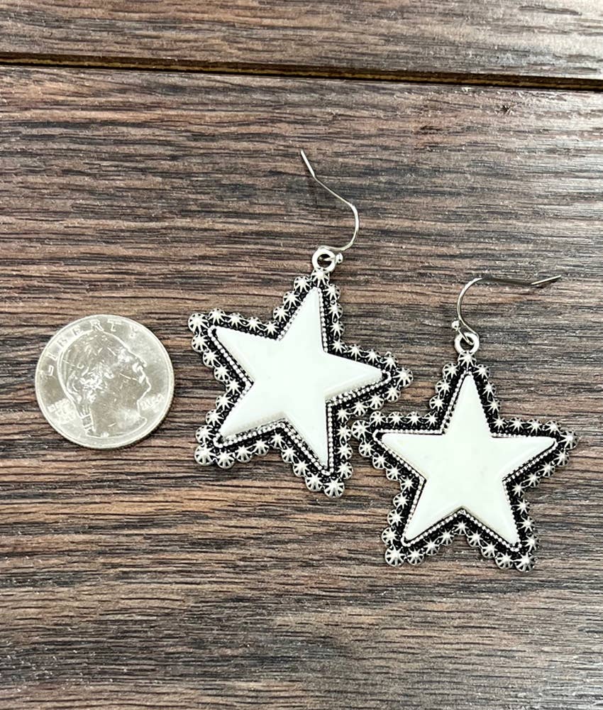 Star White Turquoise Earrings