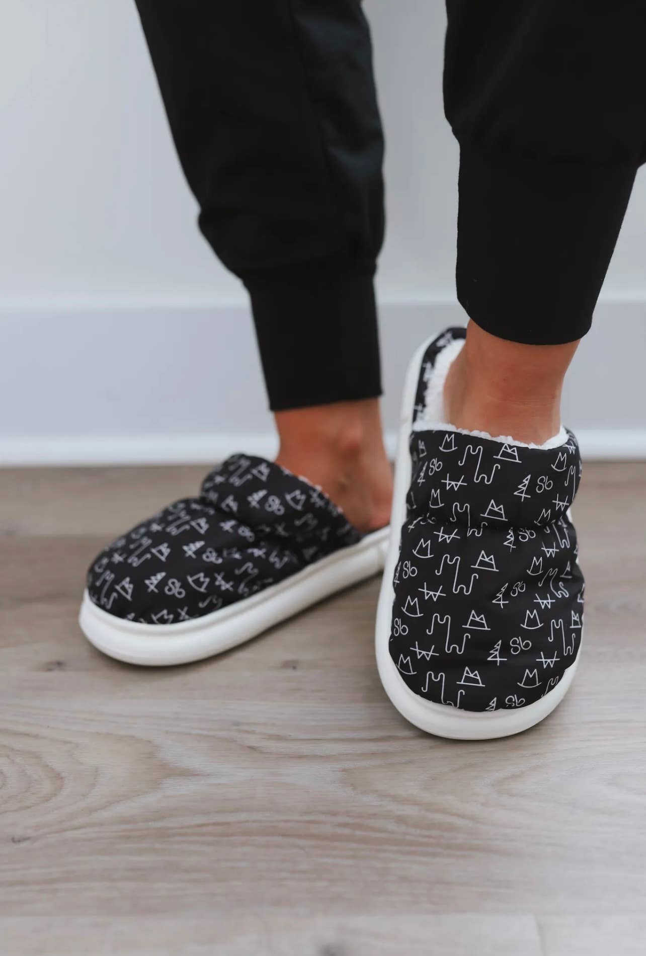 Black Western Branded Slippers