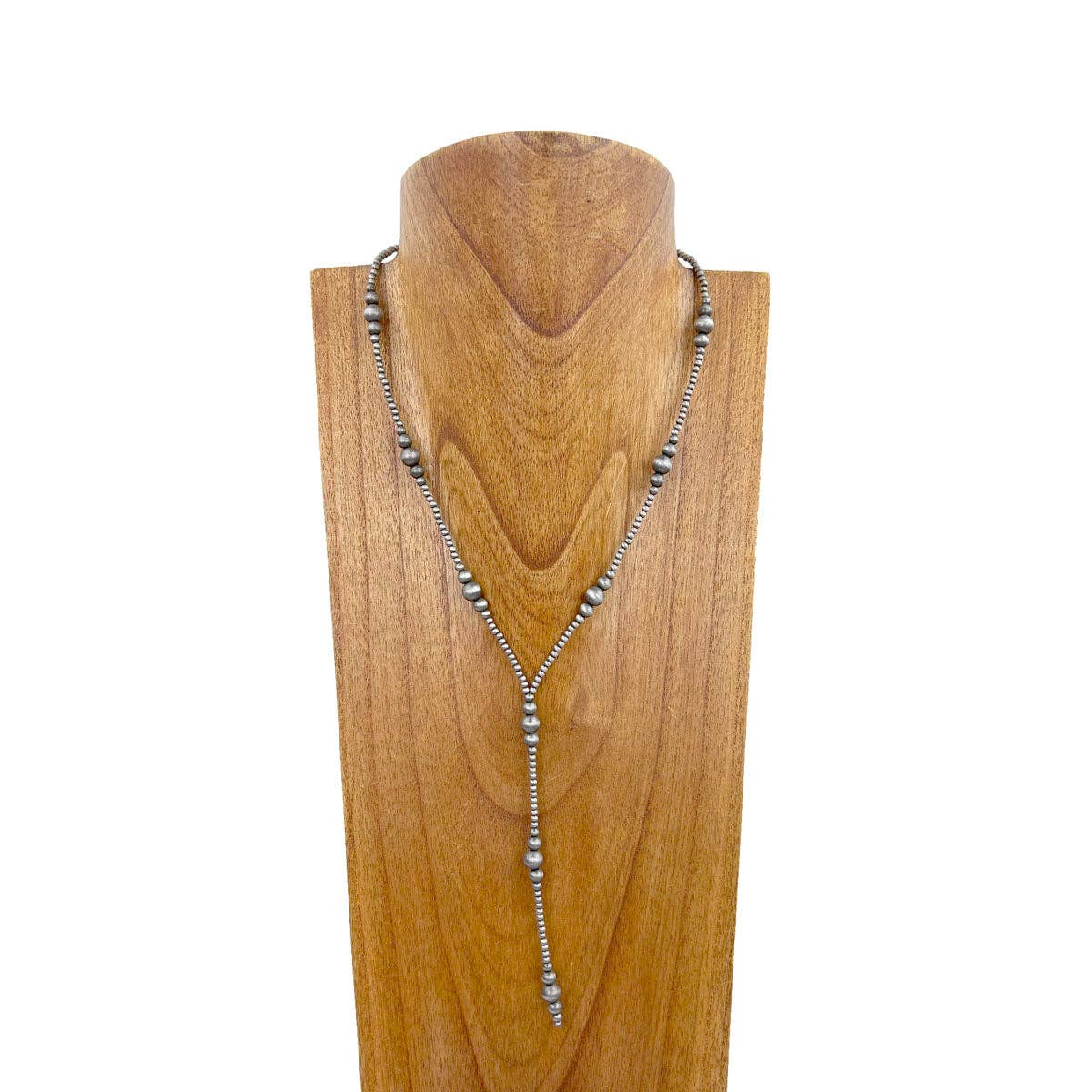 NKS231216-05                        20 inches silver Navajo pearl beads Necklace