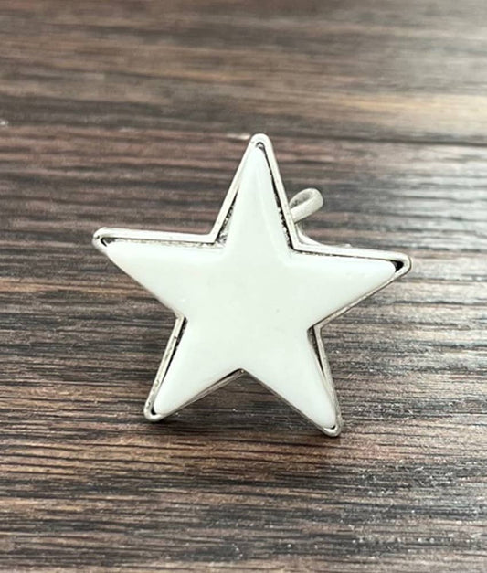 Star White Turquoise Adjustable Ring