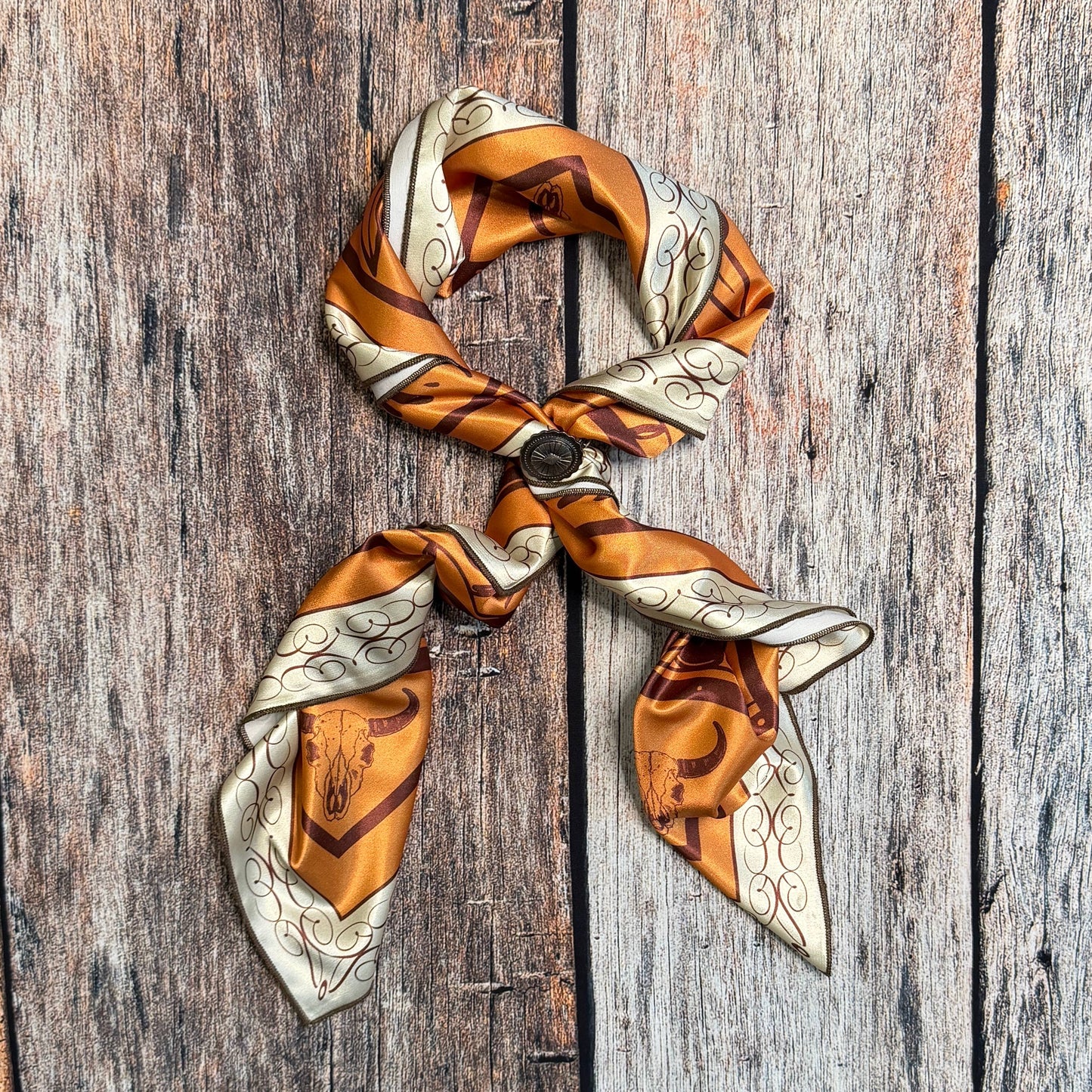 Wild West Rag: Orange, Ivory and Rust